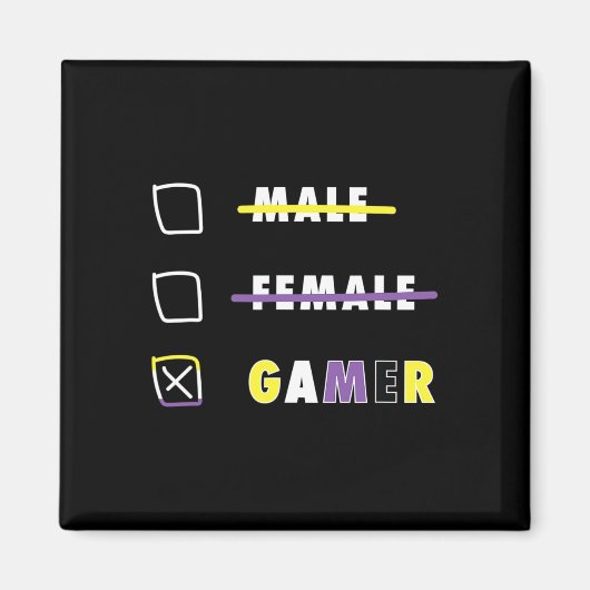Lustiger nichtbinärer Gamer-Männer En  Magnet (Vorne)