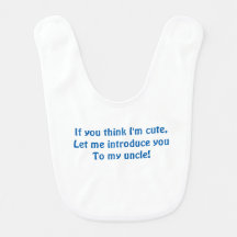 Lustiger niedlicher Baby-Jungen-Onkel Bib