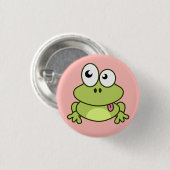 Lustiger niedlicher Frosch-Cartoon Button (Vorne & Hinten)