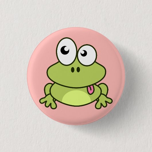 Lustiger niedlicher Frosch-Cartoon Button (Vorderseite)
