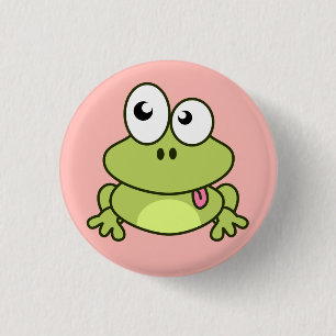 Lustiger niedlicher Frosch-Cartoon Button