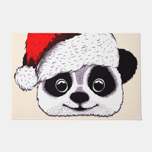 lustiger niedlicher Panda im Weihnachten Fußmatte (Vorderseite)
