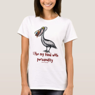Lustiger niedlicher Pelikan mit Fisch-T - T-Shirt