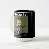 Lustiger Nietzsche-Becher Zweifarbige Tasse (Vorderseite Links)