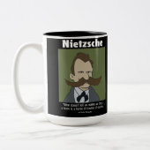 Lustiger Nietzsche-Becher Zweifarbige Tasse (Links)