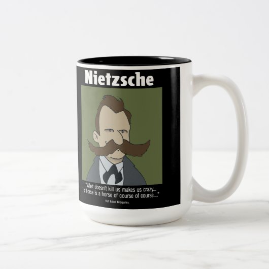 Lustiger Nietzsche-Becher Zweifarbige Tasse (Rechts)