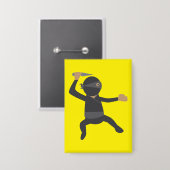 Lustiger Ninja Button (Vorderseite/Rückseite)
