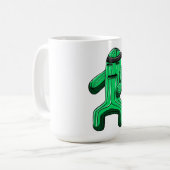 Lustiger Ninja Kaktus Cartoon Kaffeetasse (Vorderseite Links)