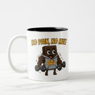 Lustiger "No Pain, No Melt" Schokoladen-Gym-Becher Zweifarbige Tasse