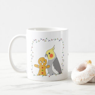 Lustiger normaler grauer Nymphensittich Weihnachts Kaffeetasse