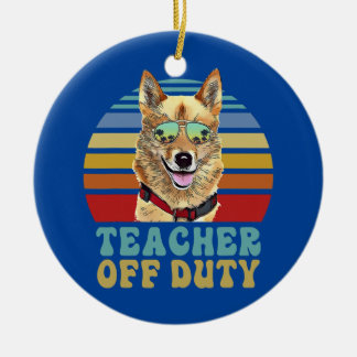 Lustiger Norwegischer Buhund Hund, Lehrer außer Di Keramik Ornament
