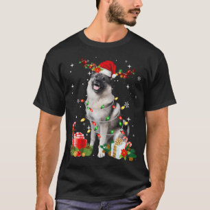 Lustiger Norwegischer Elchhund Weihnachtsmann Hut T-Shirt