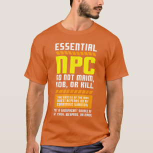 Lustiger NPC-Gamer und Gaming-Non-Player-Charakter T-Shirt