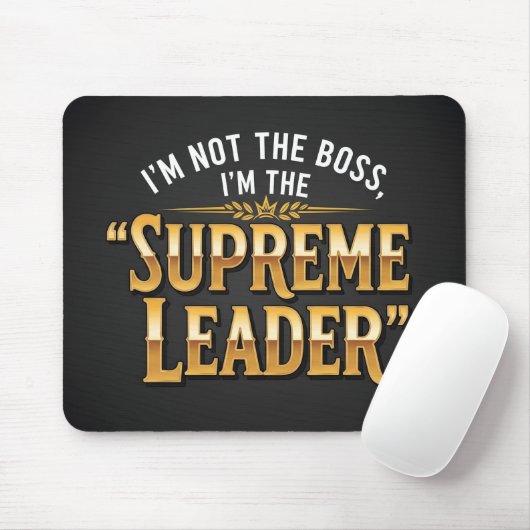 Lustiger Oberster Führer Goldene Typografie Büro Mousepad (Mit Mouse)