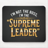 Lustiger Oberster Führer Goldene Typografie Büro Mousepad (Vorne)