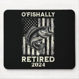 Lustiger O'fishally Ruhestand Rentner Angeln Fisch Mousepad