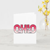 Lustiger Ohio-Hirsch Mittelwestliche Party O-h-i-o Karte (Gelbe Blume)