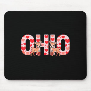 Lustiger Ohio-Hirsch Mittlerer Westen Party O-h-i- Mousepad