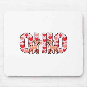 Lustiger Ohio-Hirsch Mittlerer Westen Party O-h-i- Mousepad