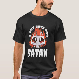 Lustiger Okkultist und Satanist Pentagramm Katzenl T-Shirt