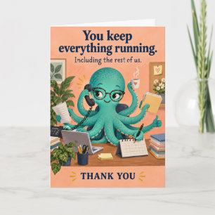 Lustiger Oktopus Admin Profi Danke Karte