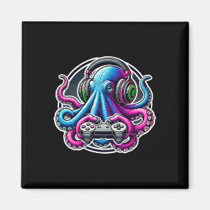 Lustiger Oktopus Videospiel Liebhaber Gamer Oktopu Magnet