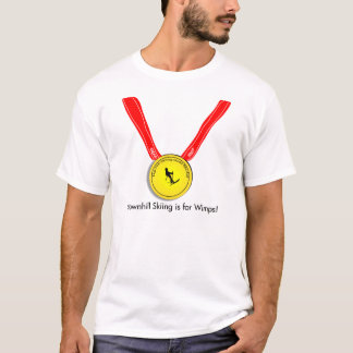Lustiger olympischer Abfahrtskilauf-Entwurf T-Shirt