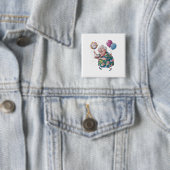 Lustiger Oma Geburtstagskuchen und Ballon Button (Beispiel)