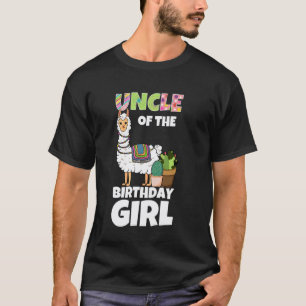 Lustiger Onkel des Geburtstagsmädchens Lama Tier B T-Shirt