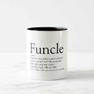 Lustiger Onkel Funcle Definition Zitat Zweifarbige Tasse