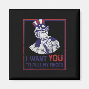 Lustiger Onkel Sam, ich will, dass du meinen Finge Magnet
