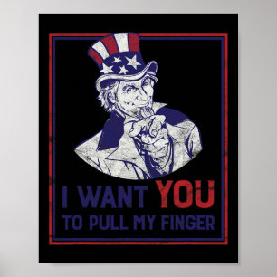 Lustiger Onkel Sam, ich will, dass du meinen Finge Poster