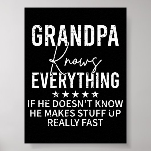 Lustiger Opa weiß alles Vintage-Geschenk Poster (Vorne)