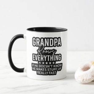 Lustiger Opa weiß alles Vintage-Geschenk Tasse
