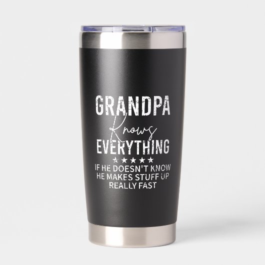 Lustiger Opa weiß alles Vintage-Geschenk Thermobecher (Vorderseite)