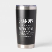 Lustiger Opa weiß alles Vintage-Geschenk Thermobecher (Rückseite)