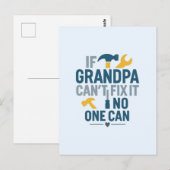 Lustiger Opa (Wenn Opa es nicht reparieren kann, k Postkarte (Vorne/Hinten)