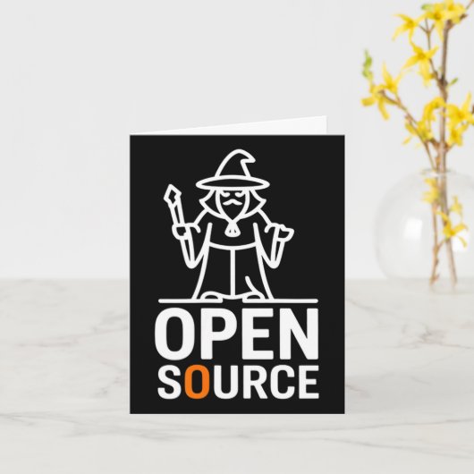 Lustiger Open-Source-Fehlerzauberer, der minimalis Karte (Gelbe Blume)