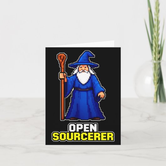 Lustiger Open-Sourcerer-Zauberer sagt sarkastisch Karte (Vorderseite)