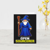 Lustiger Open-Sourcerer-Zauberer sagt sarkastisch Karte (Gelbe Blume)