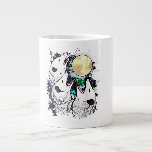 Lustiger Opossum-Becher | Schreimendes Possum-Mond Jumbo-Tasse (Vorderseite)