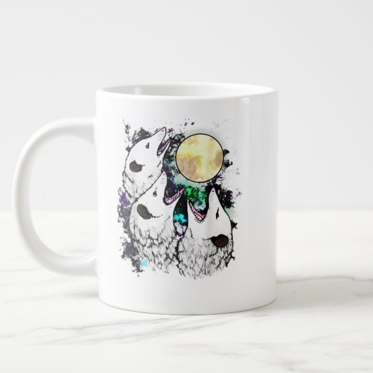 Lustiger Opossum-Mond Süßer schreiender Possum Jumbo-Tasse (Links)