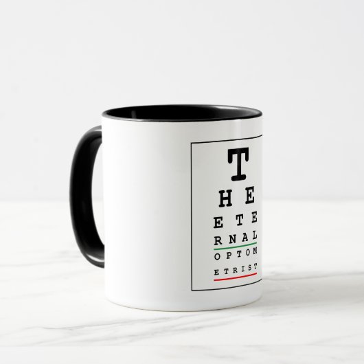 Lustiger Optiker Tasse (Vorderseite Links)