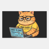 Lustiger Orange Katze Programmierer Aufkleber (Vorderseite)