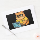Lustiger Orange Katze Programmierer Aufkleber (Umschlag)