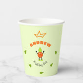 Lustiger Orange Pappbecher (Vorderseite)