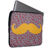 Lustiger orange Schnurrbart Laptopschutzhülle (Vorne Rechts)
