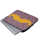 Lustiger orange Schnurrbart Laptopschutzhülle (Vorne Knopf)
