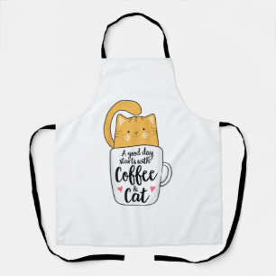 Lustiger Orangenkatze Kaffeetasse Katzenliebhaber  Schürze