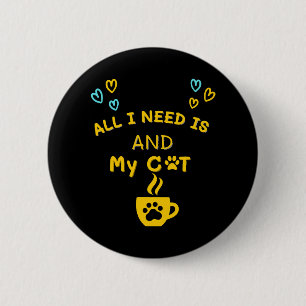 Lustiger Orangenkatzen-Kaffeebecher Katzenliebhabe Button
